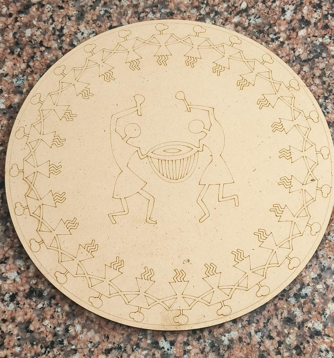 Pre-marked MDF 12" Warli Art Design
