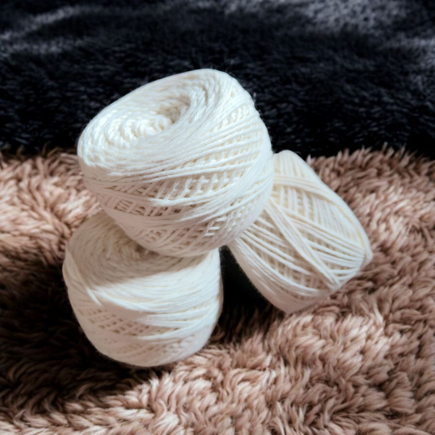 8ply Cotton Yarn - Black, Gray, White