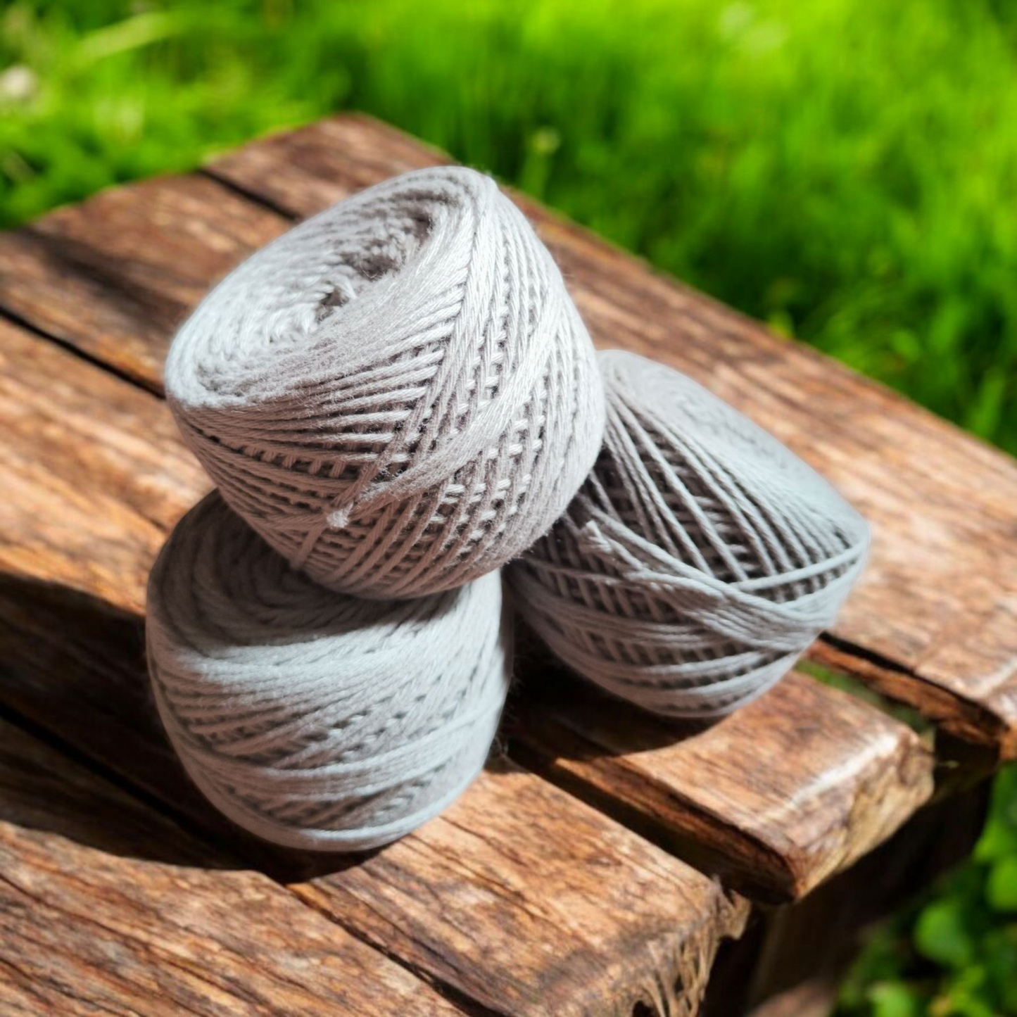 8ply Cotton Yarn - Black, Gray, White
