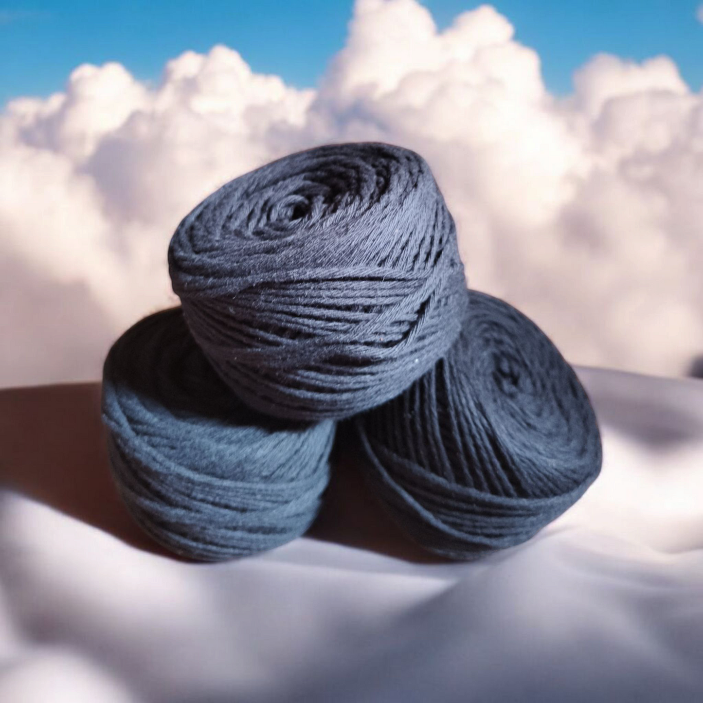 8ply Cotton Yarn - Black, Gray, White