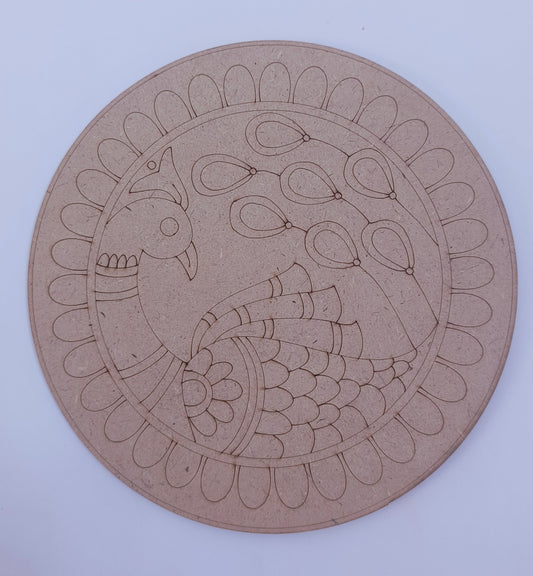 Pre-marked MDF 6" Peacock Design