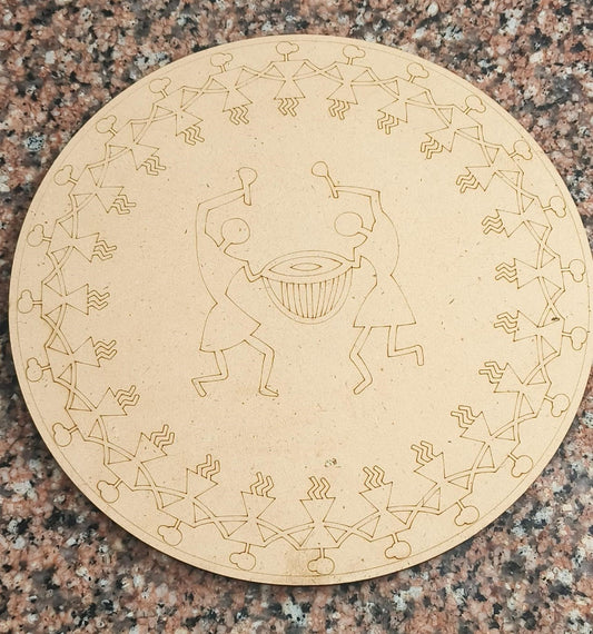 Pre-marked MDF 12" Warli Art Design