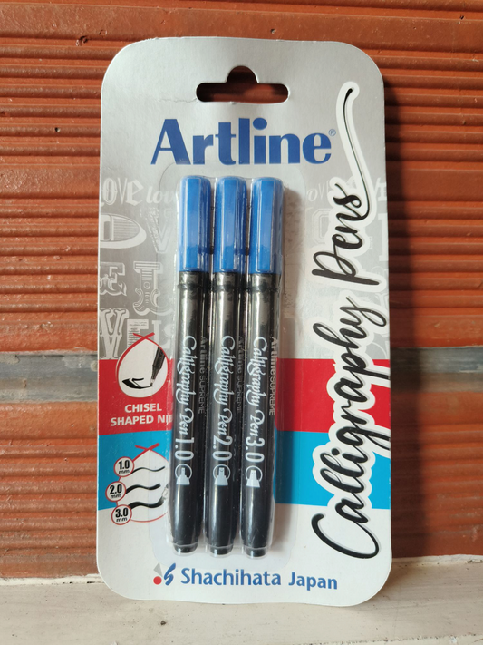 Artline Calligraphy Pen (Blue)
