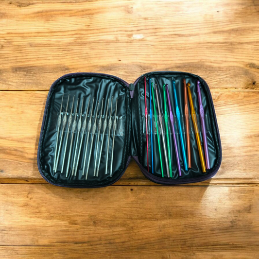Aluminium/Steel Crochet Set + Case