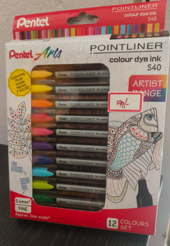Pentel Pointliner 12 Colour Set