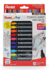 Pentel Pointliner 12 Colour Set