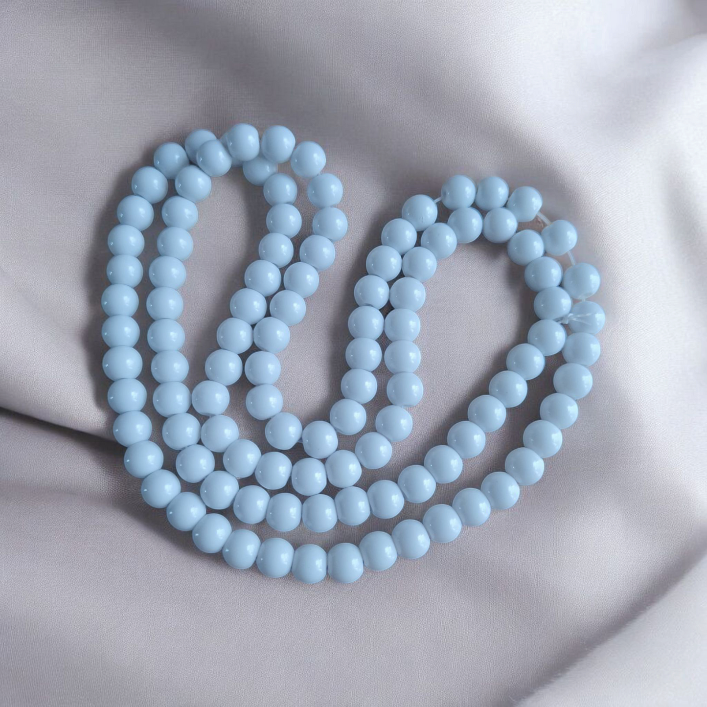 Pastel Blue - Matt Finish Glass Beads