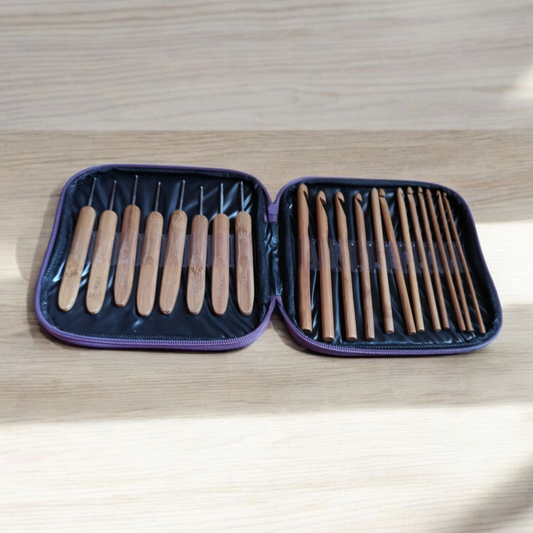 Bamboo Crochet Hook Set + Case